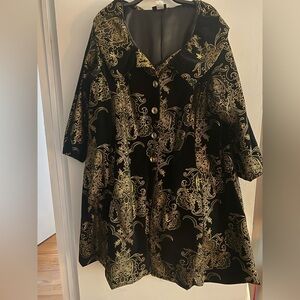 ByVINNIK “Regal Things” Elegant Black and Gold Women's Coat